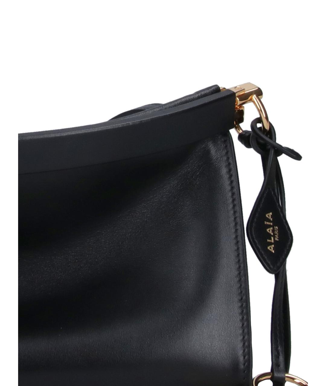 ALAIA Черная кожаная сумка с короткими ручками, фото 4