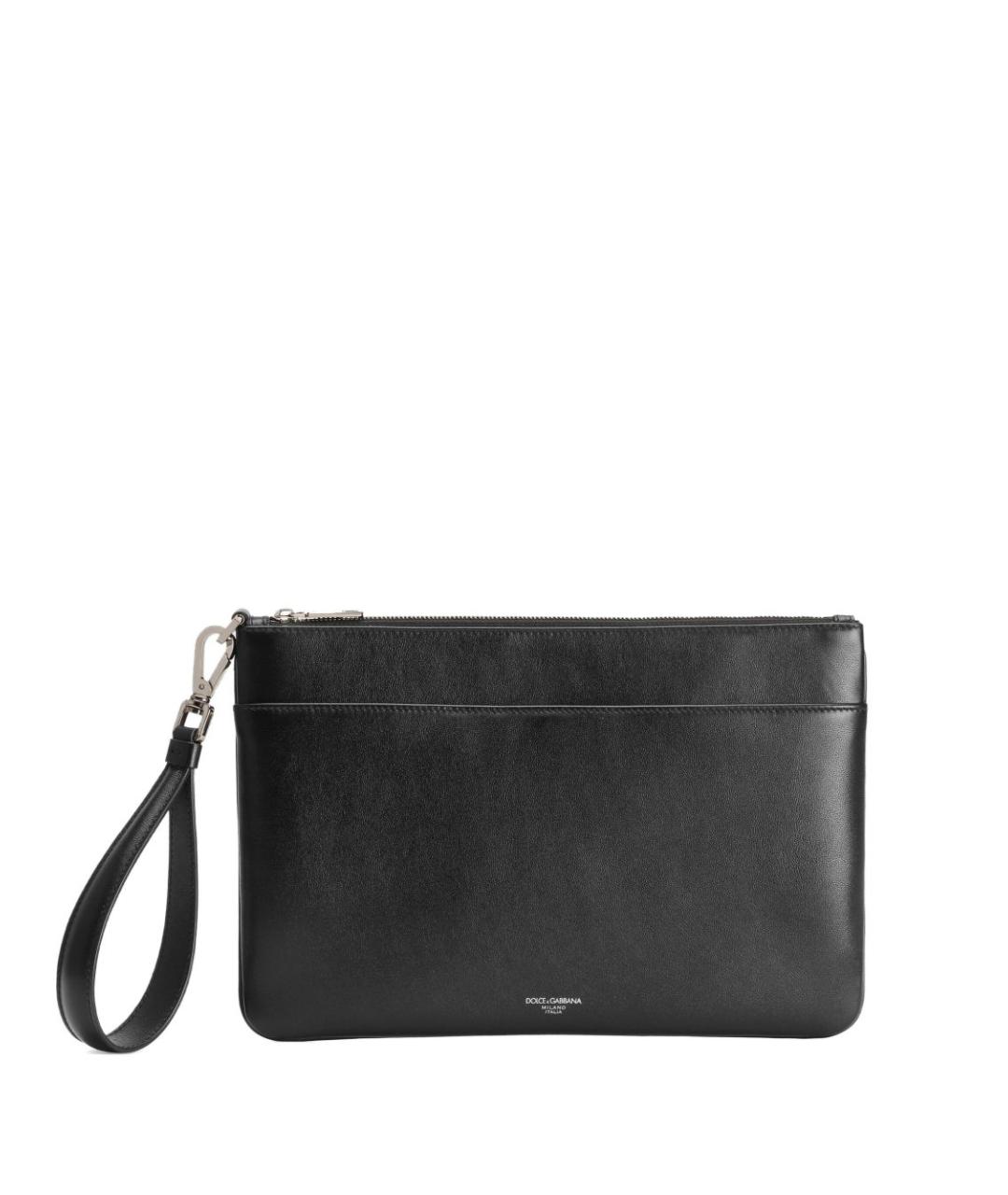 DOLCE&GABBANA Черная кожаная барсетка, фото 1