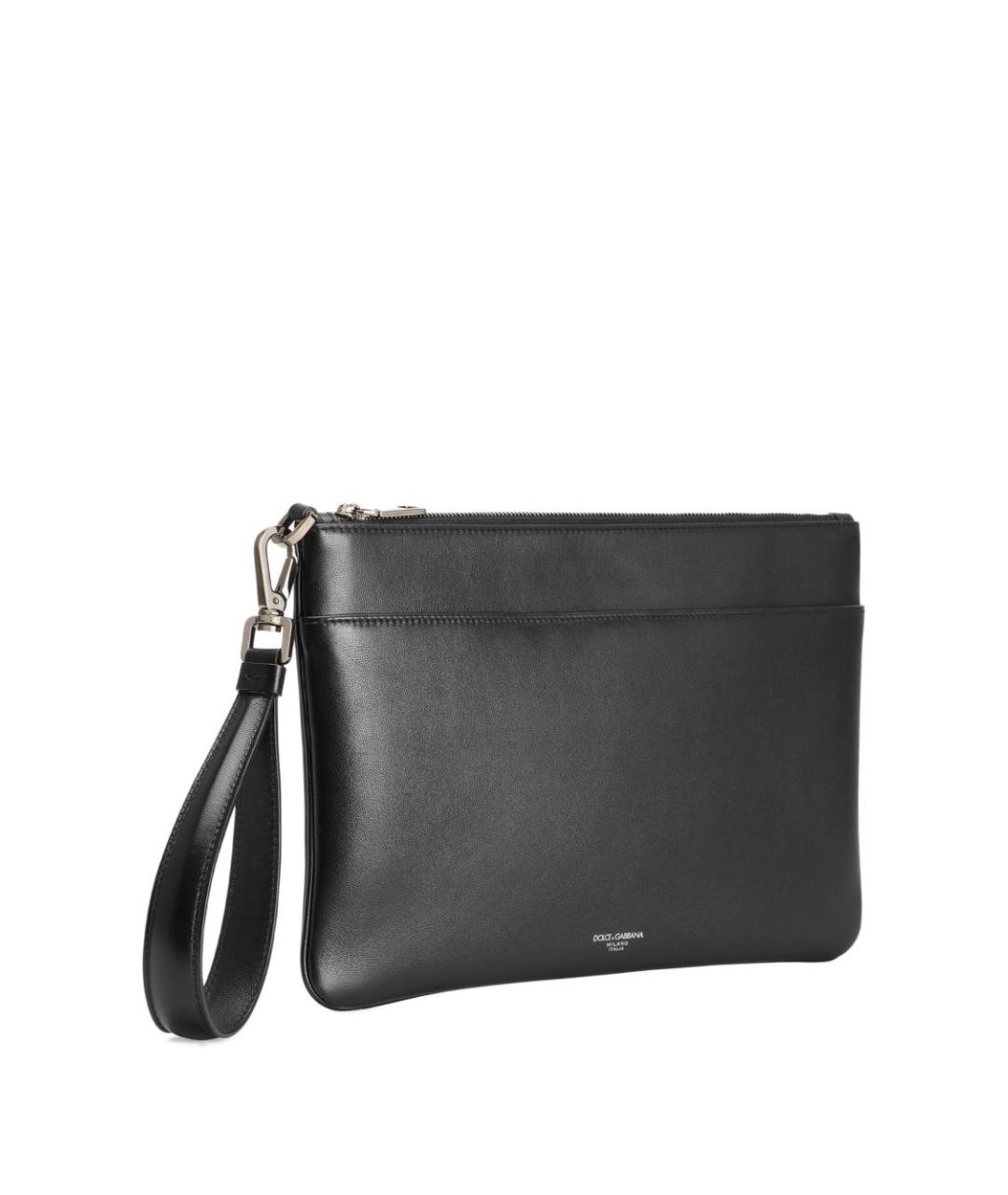 DOLCE&GABBANA Черная кожаная барсетка, фото 4