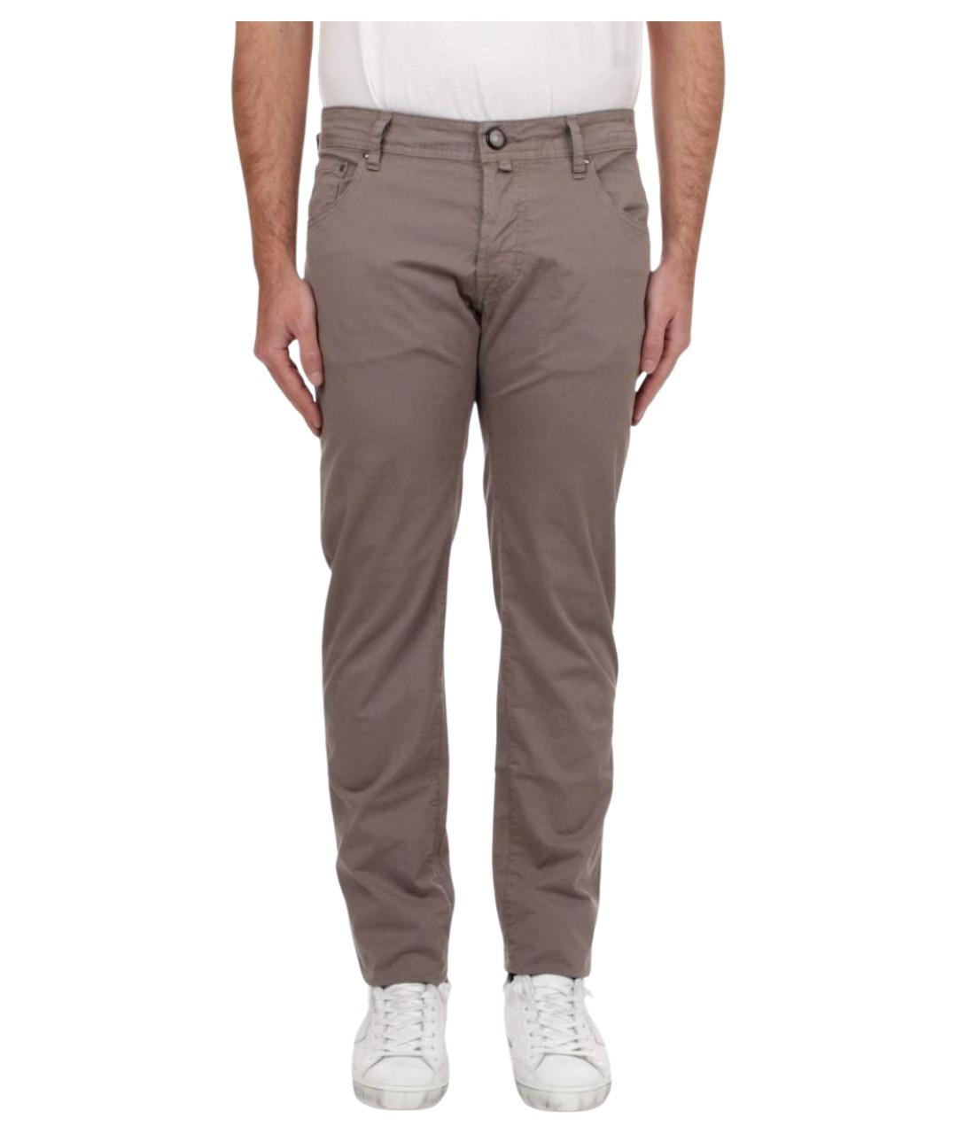 JACOB COHEN Серые хлопковые брюки чинос, фото 1