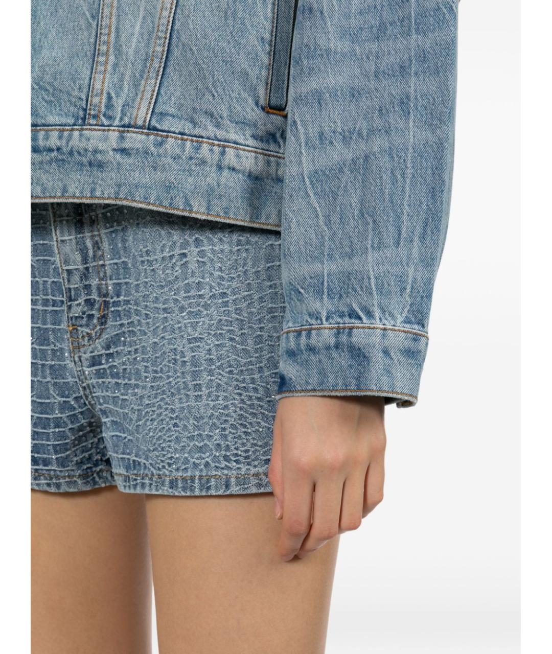 SELF-PORTRAIT Синие хлопковые шорты, фото 2