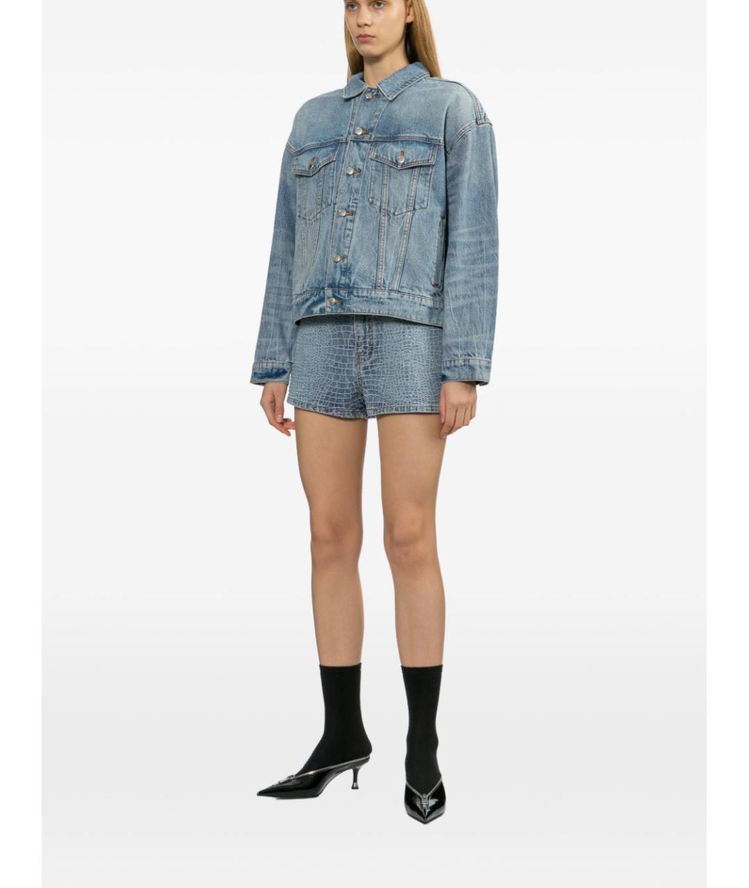 SELF-PORTRAIT Синие хлопковые шорты, фото 3