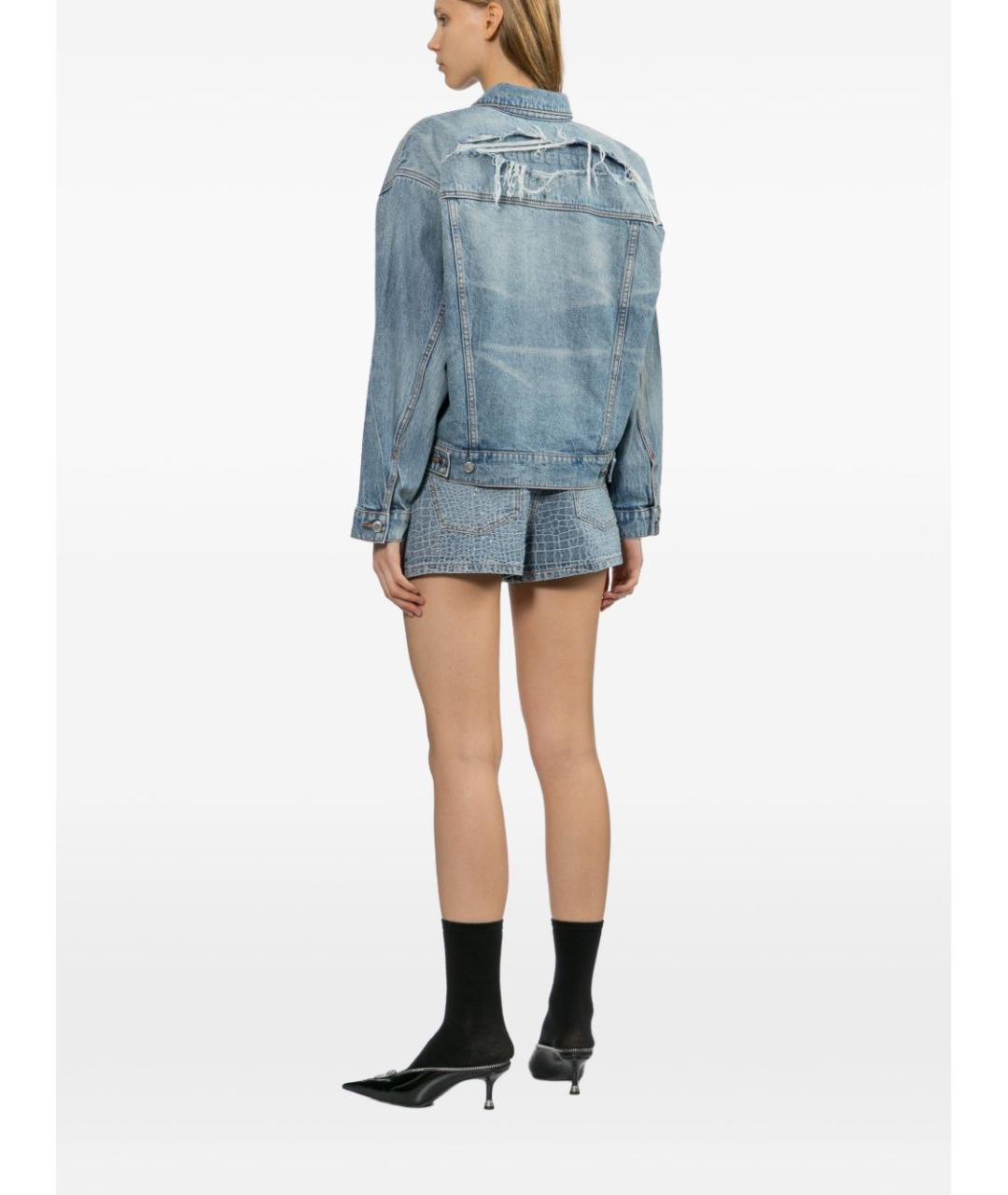 SELF-PORTRAIT Синие хлопковые шорты, фото 5