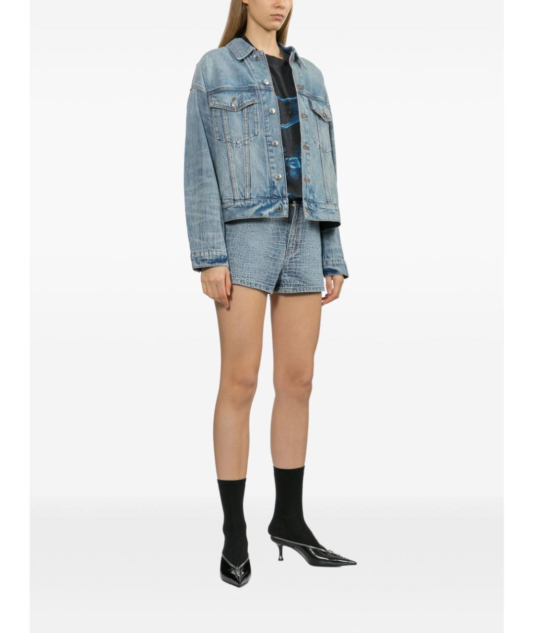 SELF-PORTRAIT Синие хлопковые шорты, фото 4