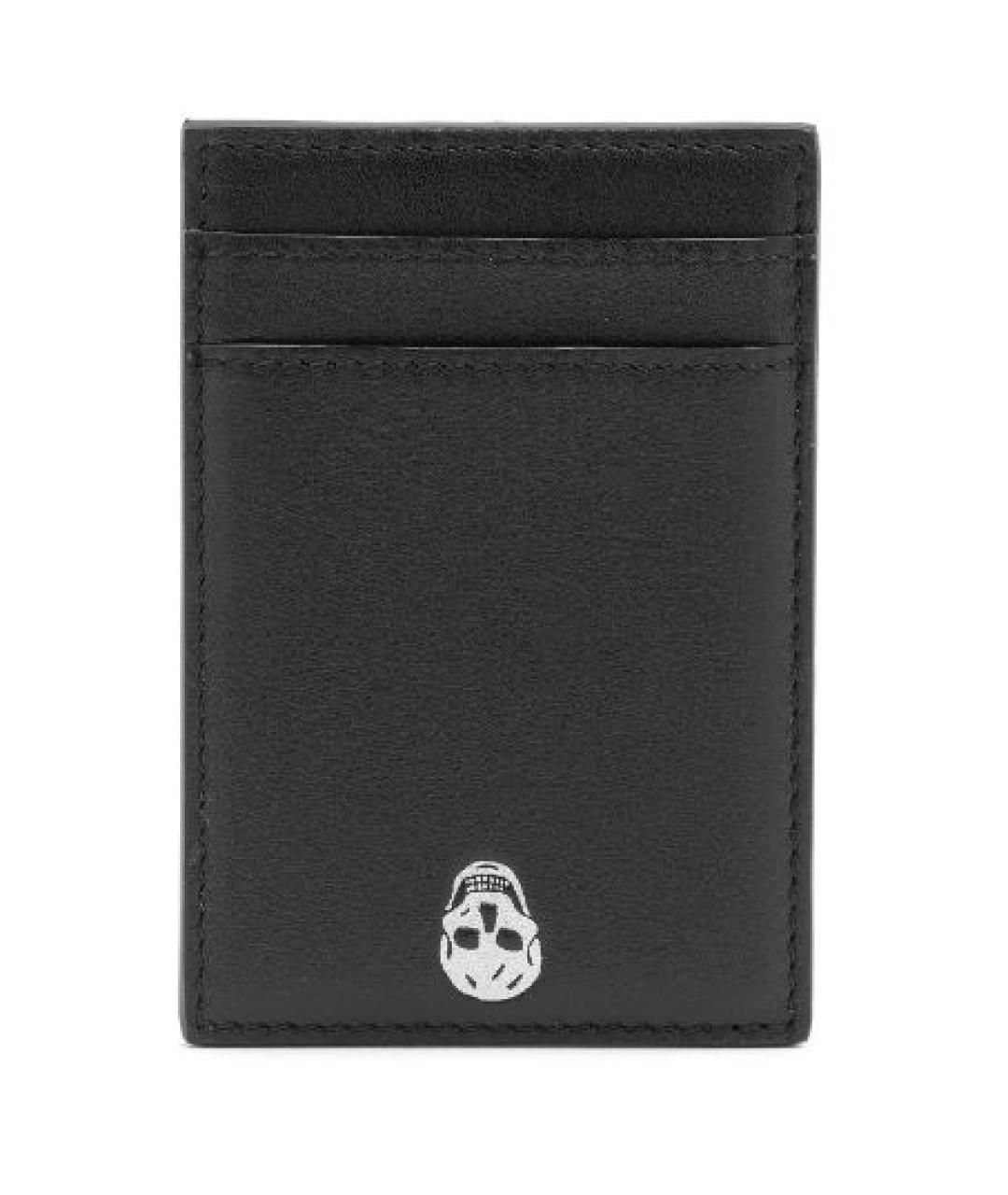 ALEXANDER MCQUEEN Черный кожаный кардхолдер, фото 1