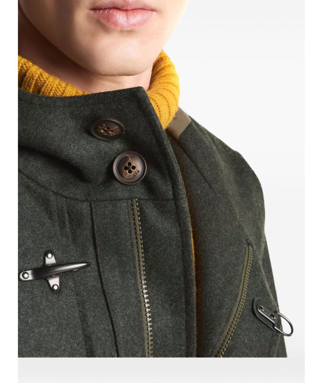 FAY Зеленые шерстяное пальто, фото 3