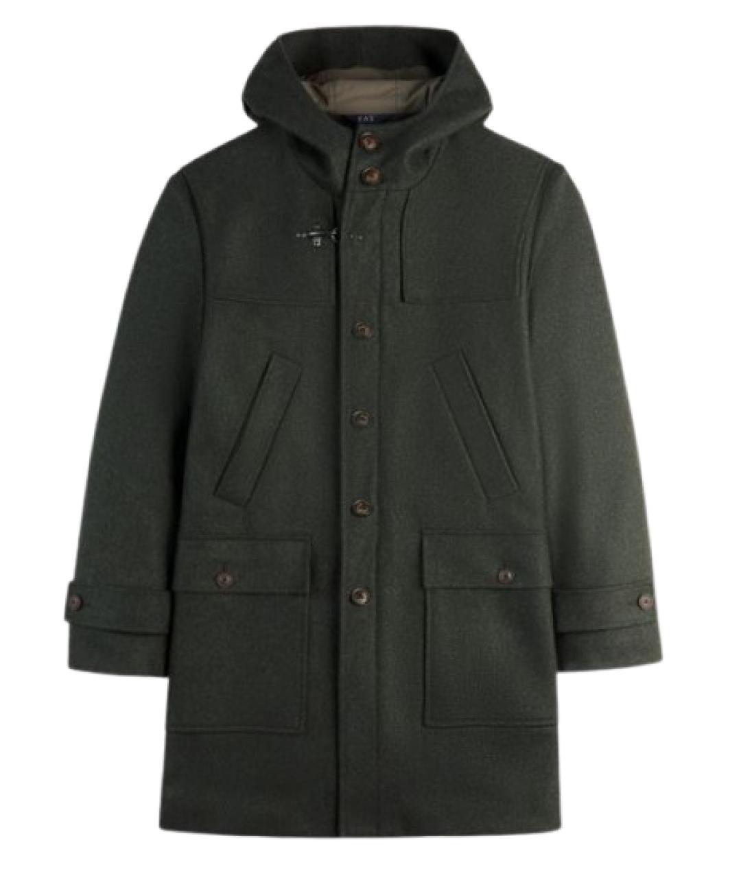 FAY Зеленые шерстяное пальто, фото 1