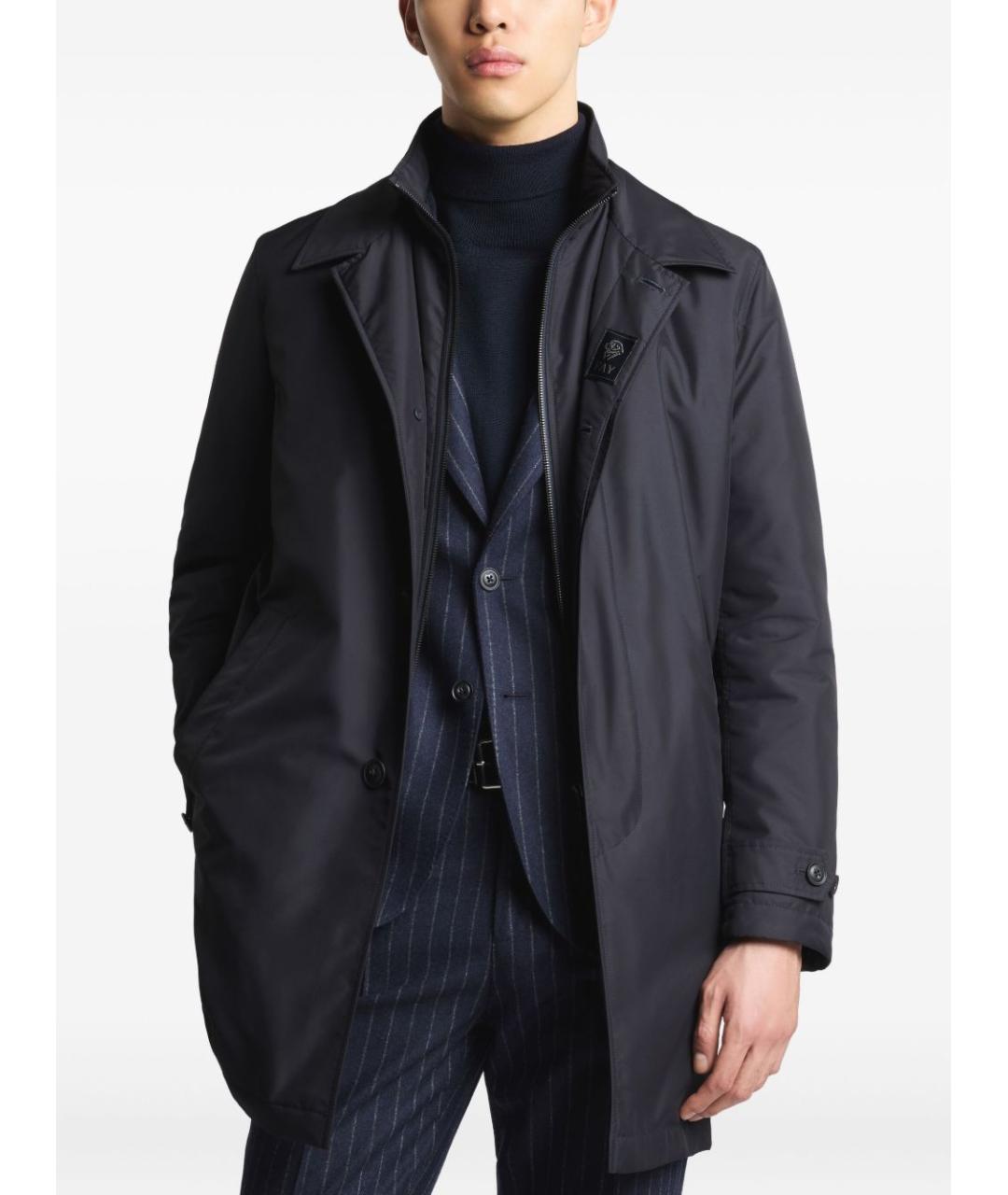 FAY Темно-синяя полиэстеровая куртка, фото 5