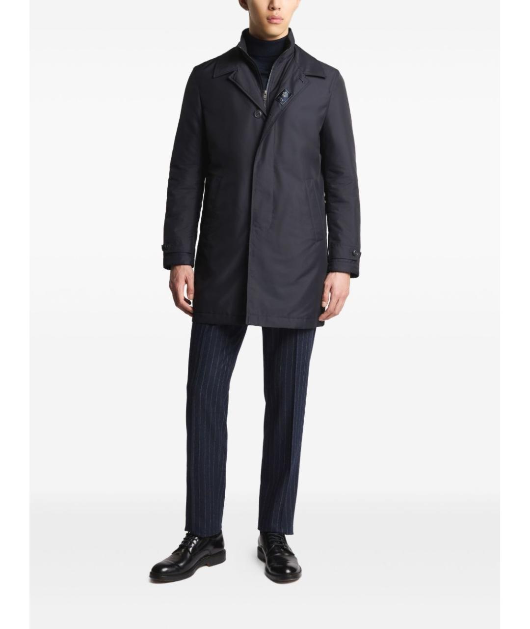 FAY Темно-синяя полиэстеровая куртка, фото 7