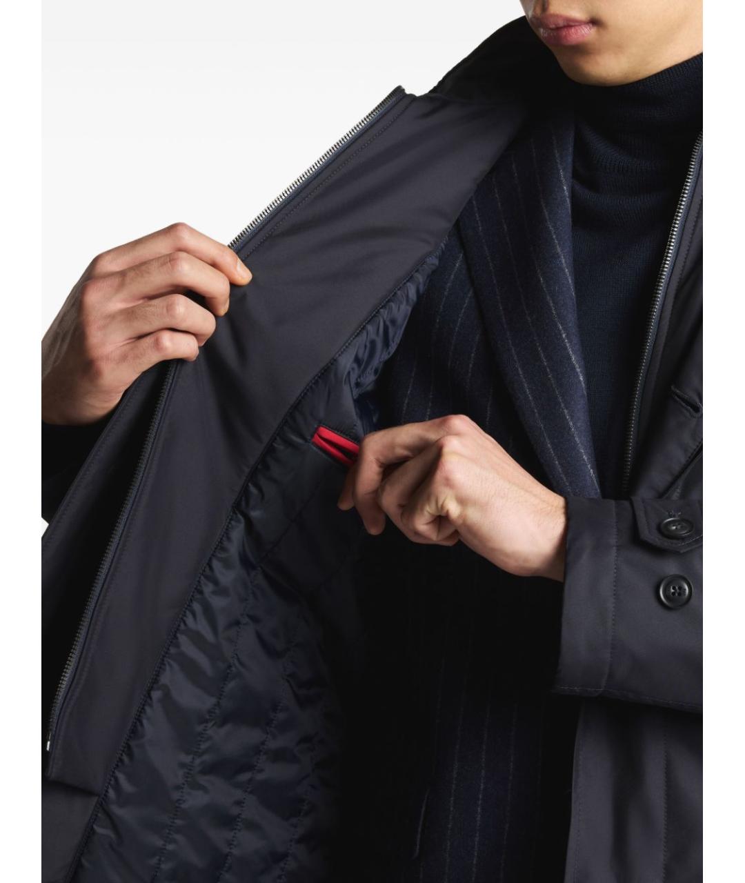 FAY Темно-синяя полиэстеровая куртка, фото 8