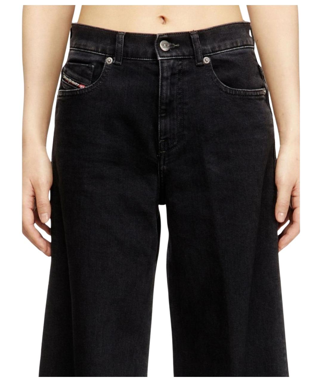DIESEL Черные хлопковые джинсы клеш, фото 5