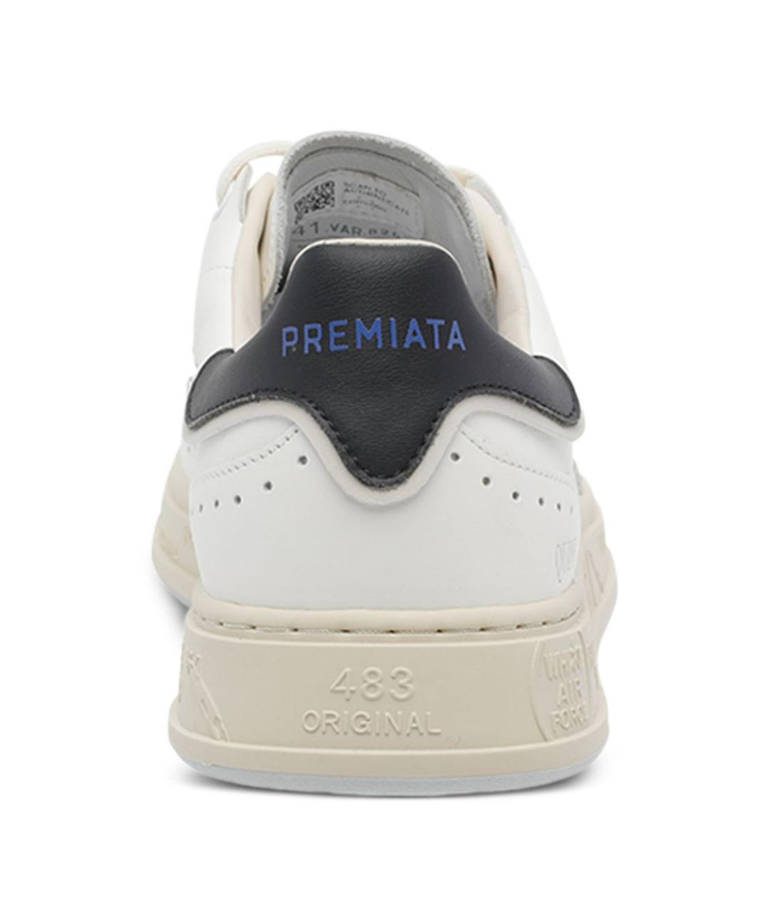 PREMIATA Белые кожаные низкие кроссовки / кеды, фото 2