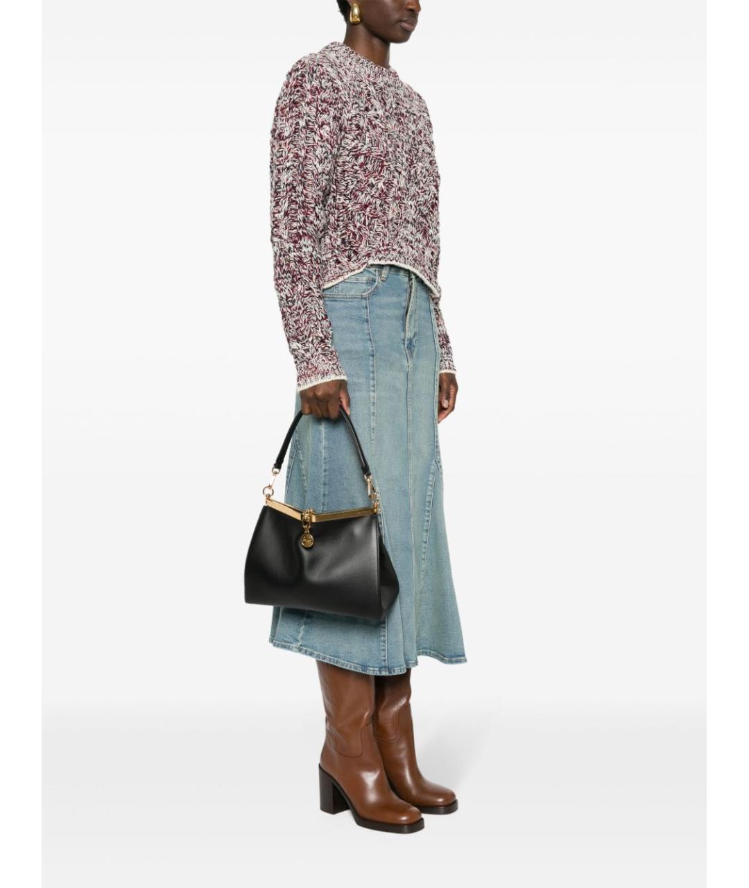 ETRO Черная кожаная сумка тоут, фото 6