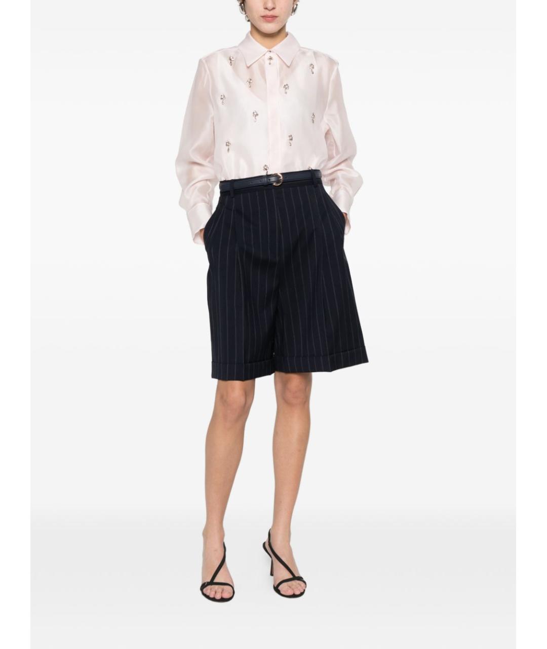 MAX MARA STUDIO Синие шерстяные шорты, фото 3