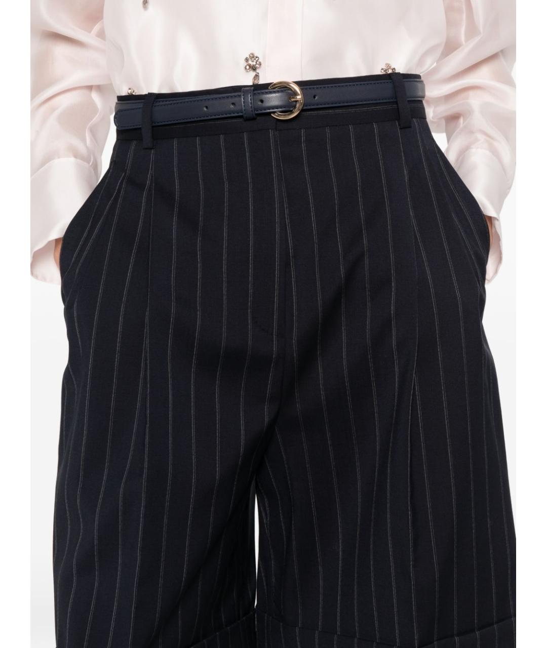 MAX MARA STUDIO Синие шерстяные шорты, фото 4