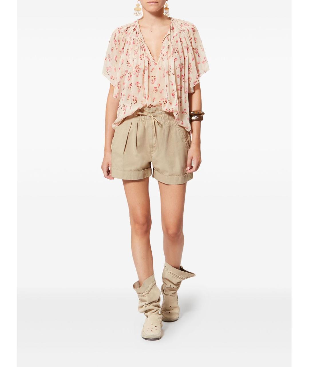 ISABEL MARANT Бежевые хлопковые шорты, фото 3