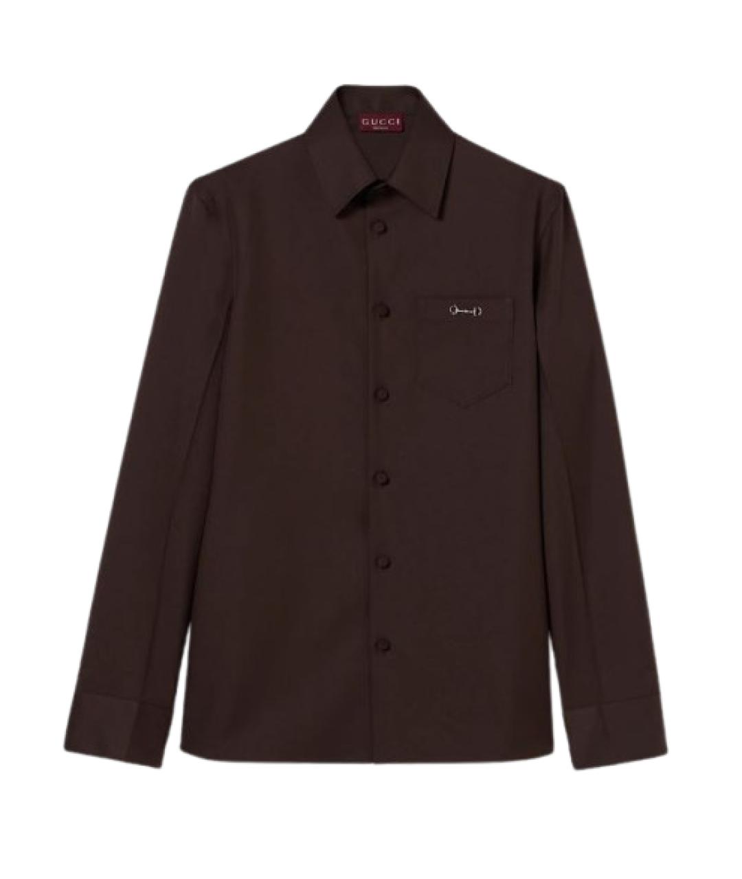 GUCCI Коричневая классическая рубашка, фото 1
