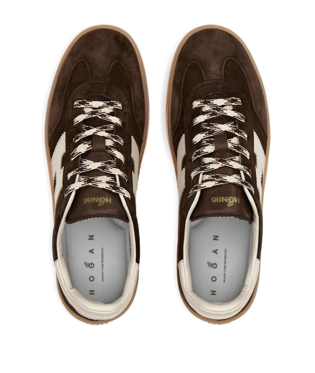 HOGAN Коричневые замшевые низкие кроссовки / кеды, фото 2