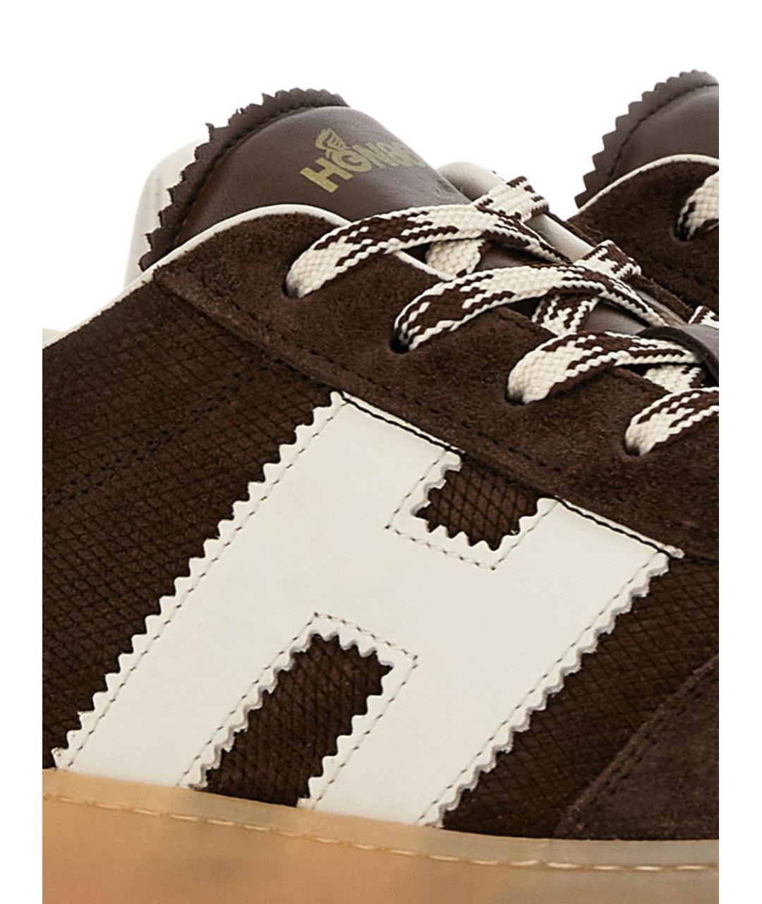 HOGAN Коричневые замшевые низкие кроссовки / кеды, фото 4