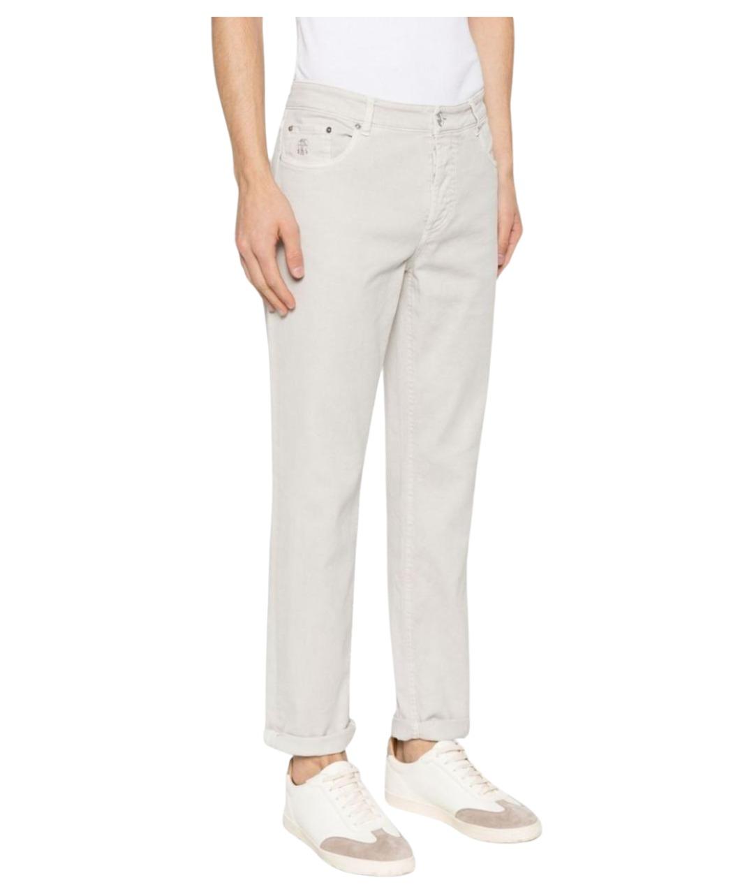 BRUNELLO CUCINELLI Белые повседневные брюки, фото 4