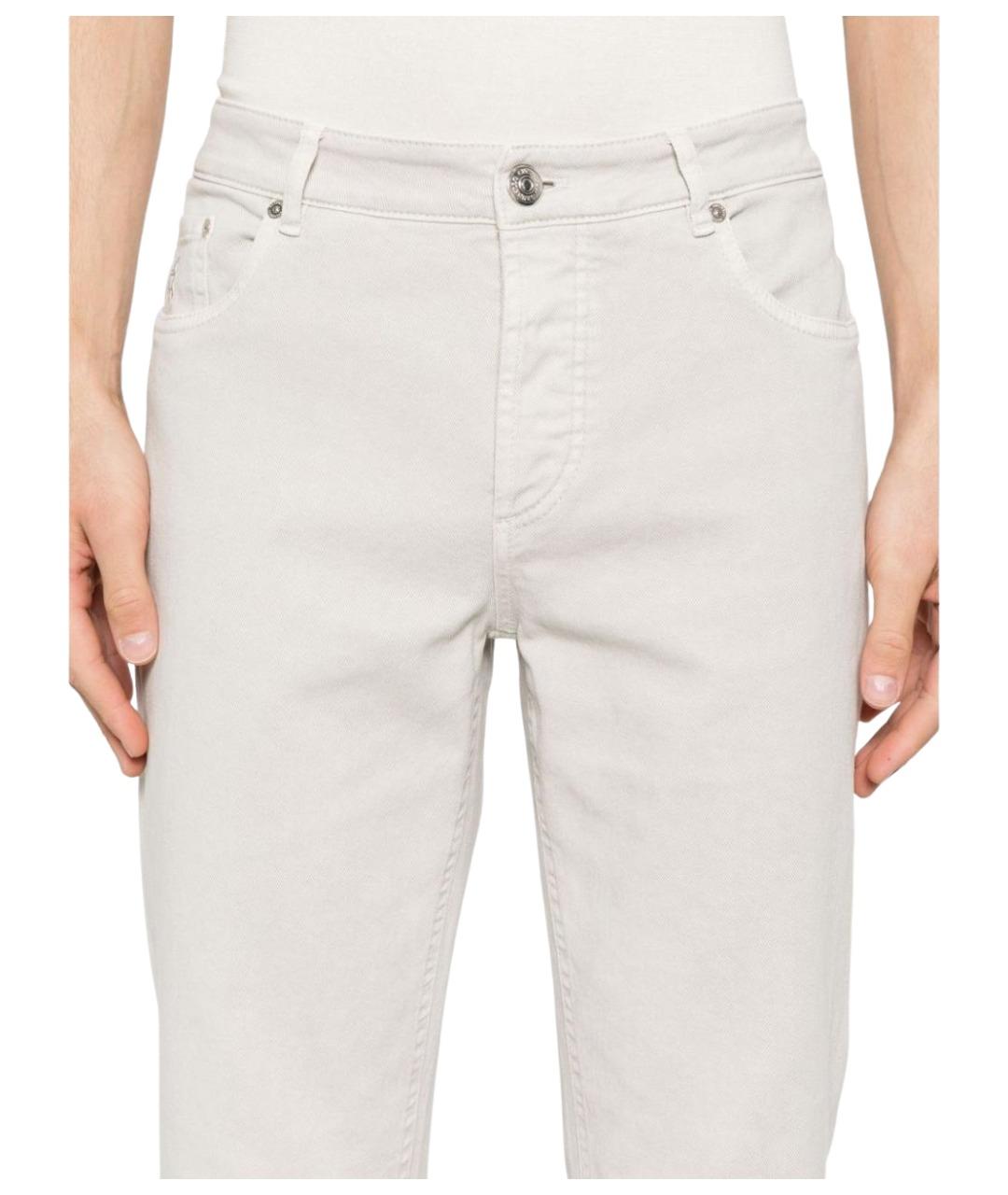 BRUNELLO CUCINELLI Белые повседневные брюки, фото 2