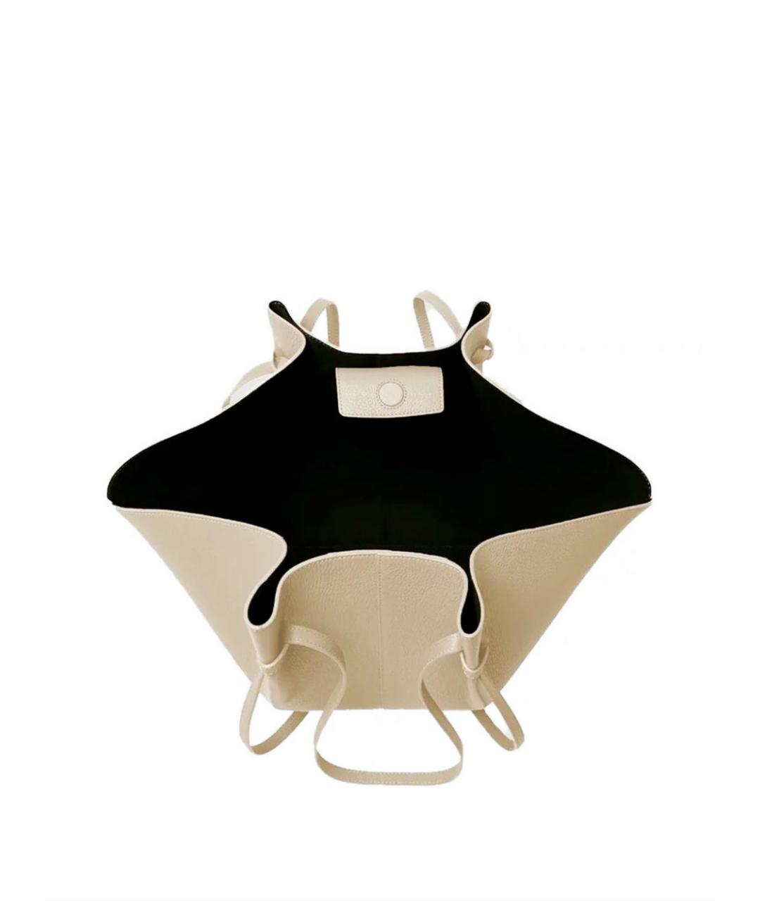 YUZEFI Бежевая кожаная сумка тоут, фото 2