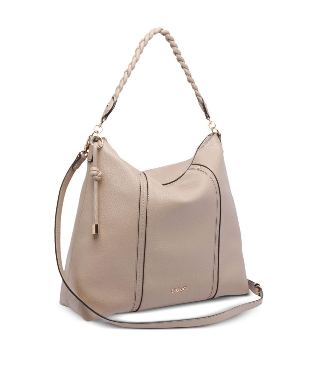 LIU JO Бежевая сумка с короткими ручками из искусственной кожи, фото 5