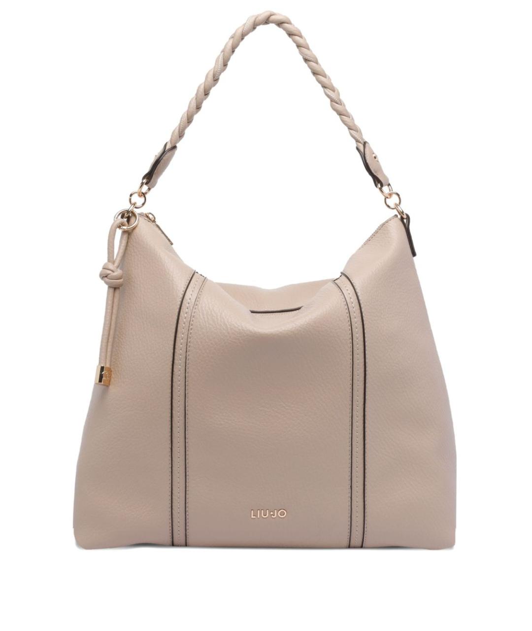 LIU JO Бежевая сумка с короткими ручками из искусственной кожи, фото 3