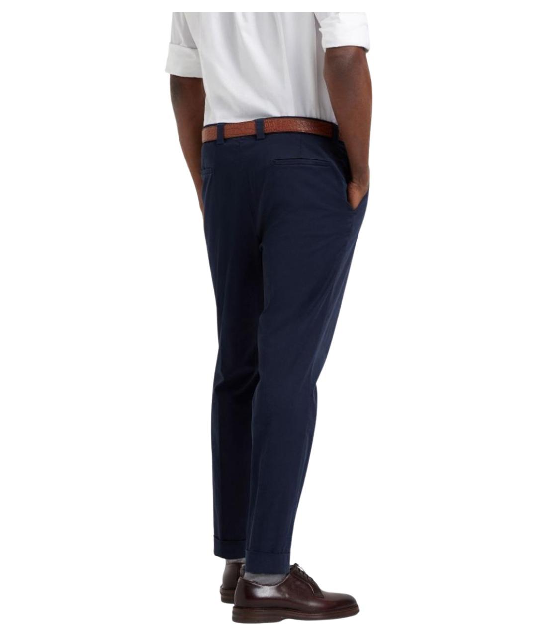 BRUNELLO CUCINELLI Синие повседневные брюки, фото 5