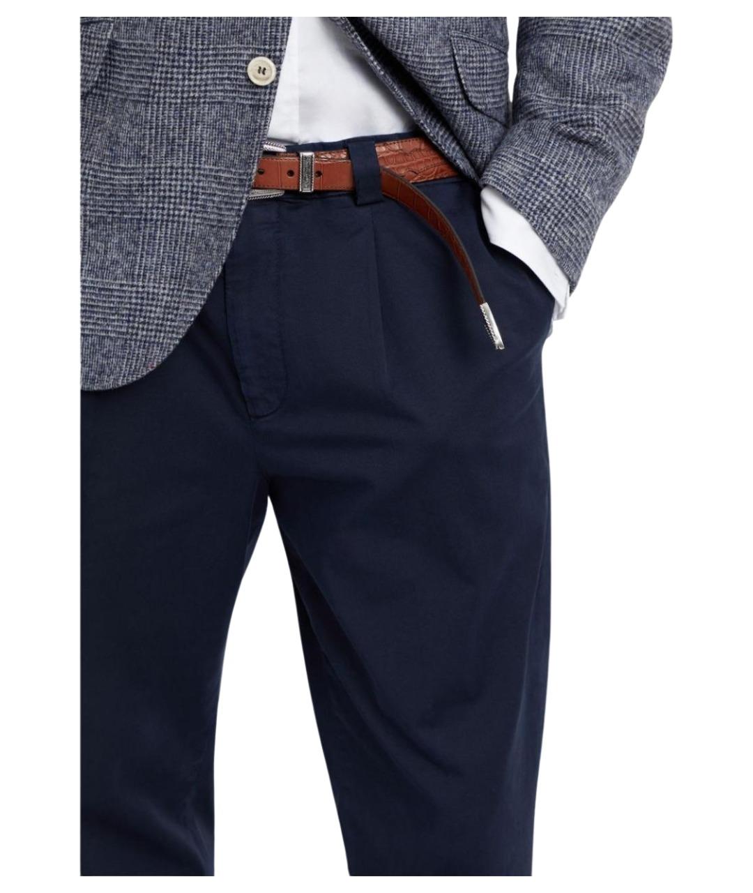 BRUNELLO CUCINELLI Синие повседневные брюки, фото 4