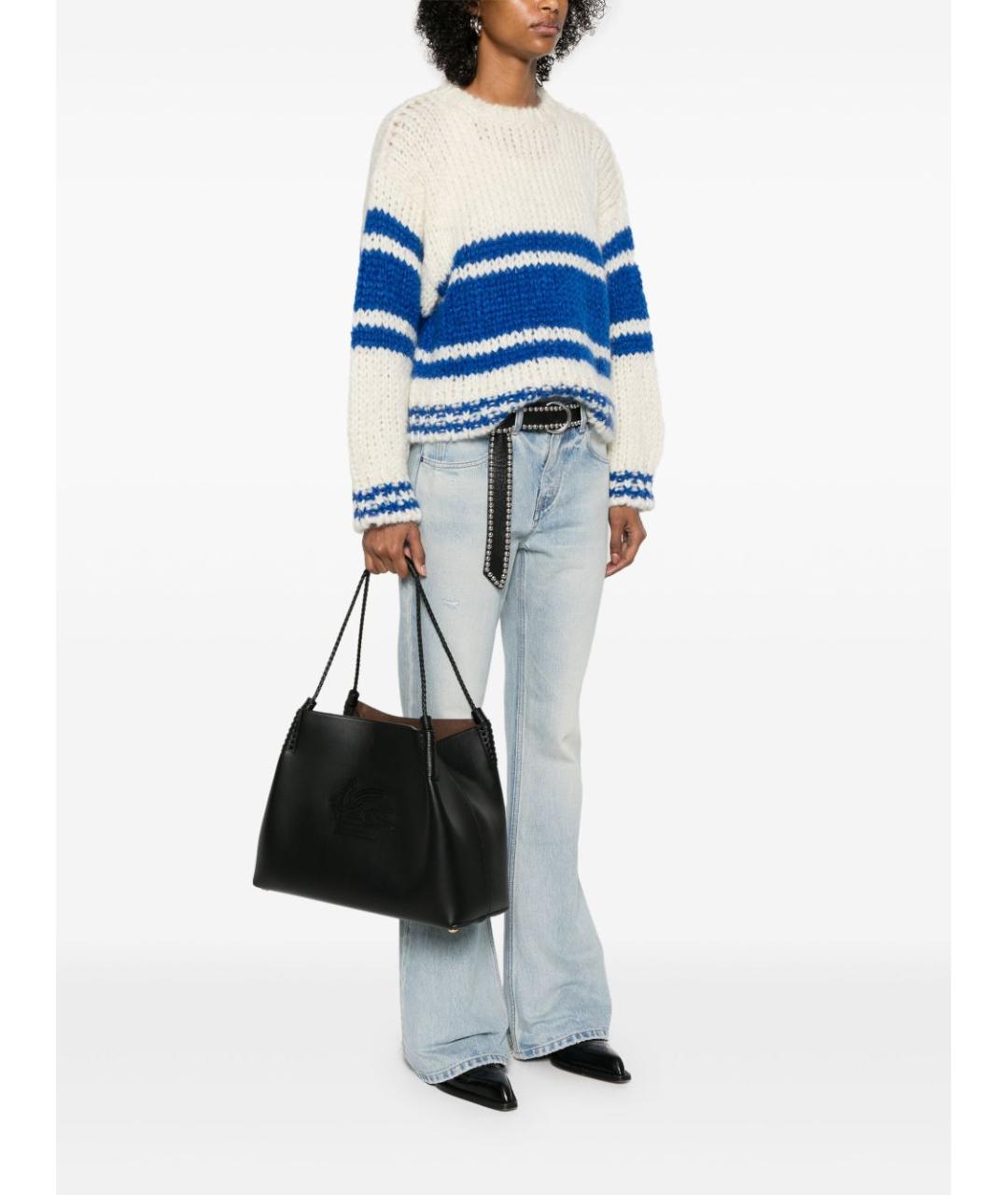 ETRO Черная кожаная сумка тоут, фото 5