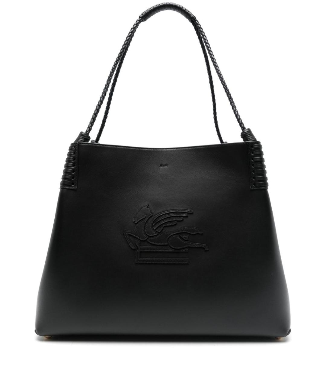 ETRO Черная кожаная сумка тоут, фото 1