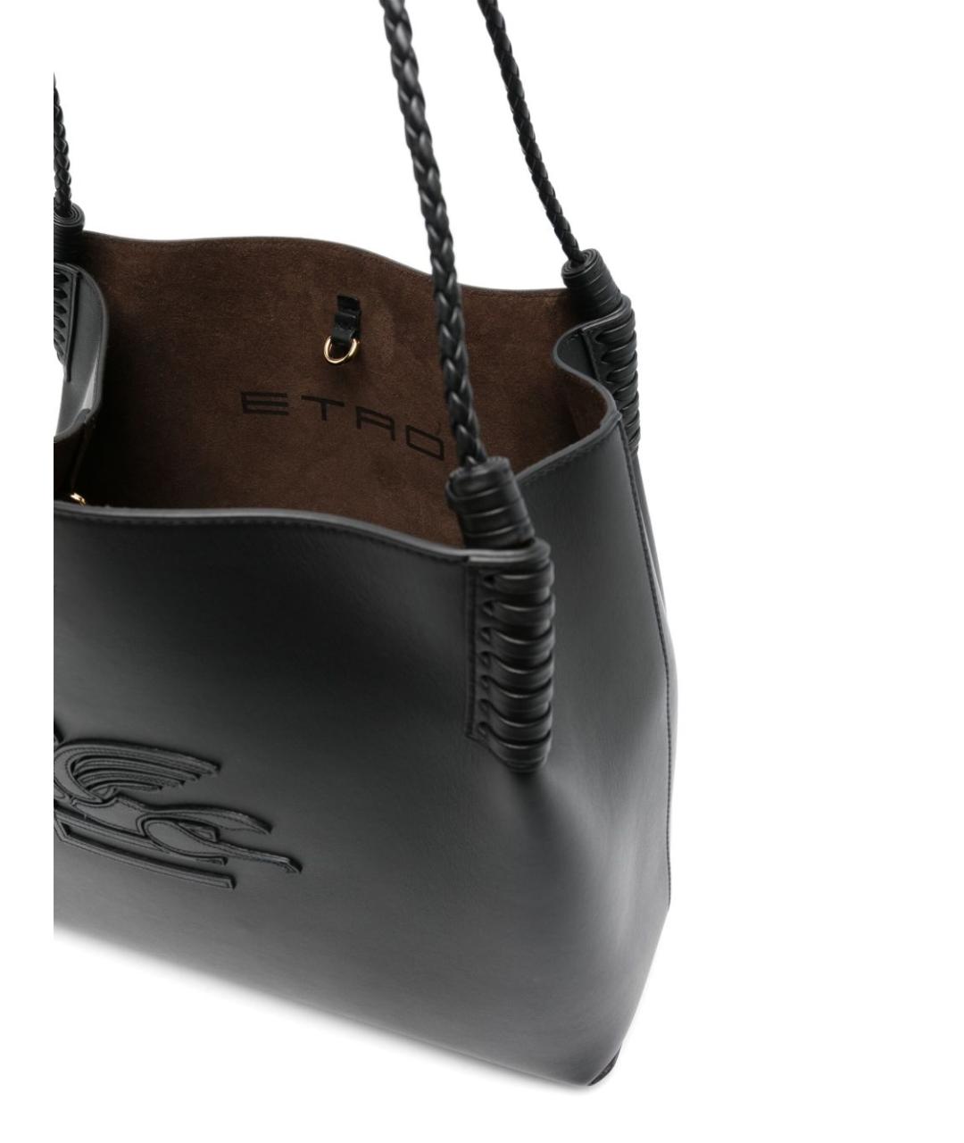 ETRO Черная кожаная сумка тоут, фото 4