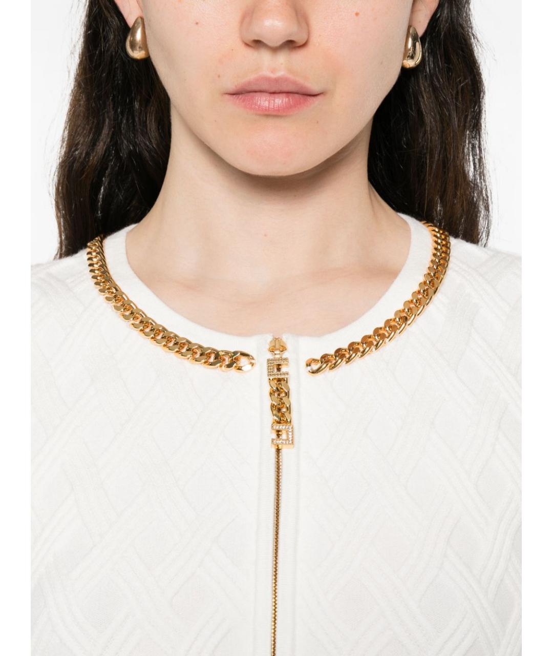 ELISABETTA FRANCHI Белое повседневное платье, фото 4