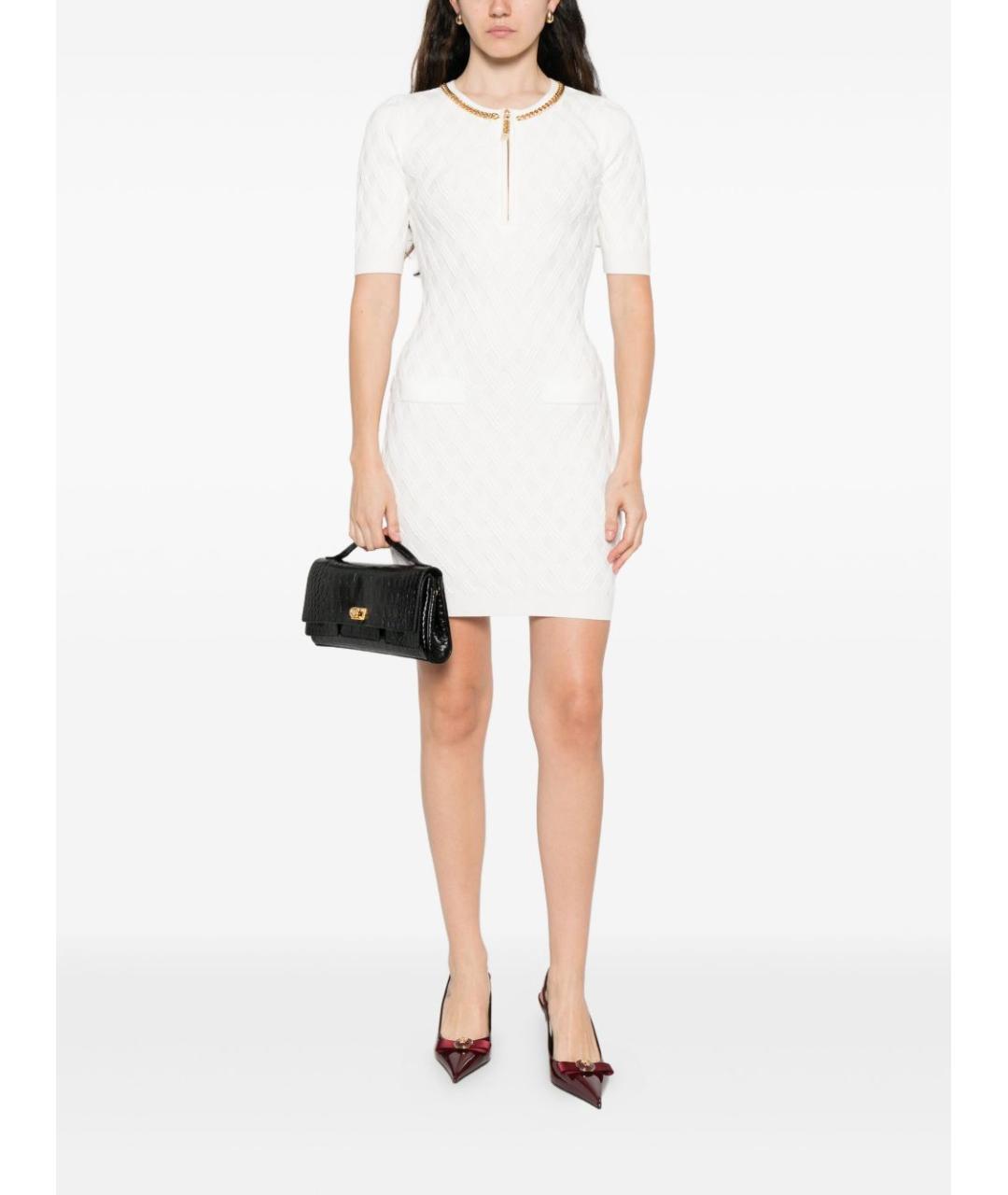 ELISABETTA FRANCHI Белое повседневное платье, фото 5