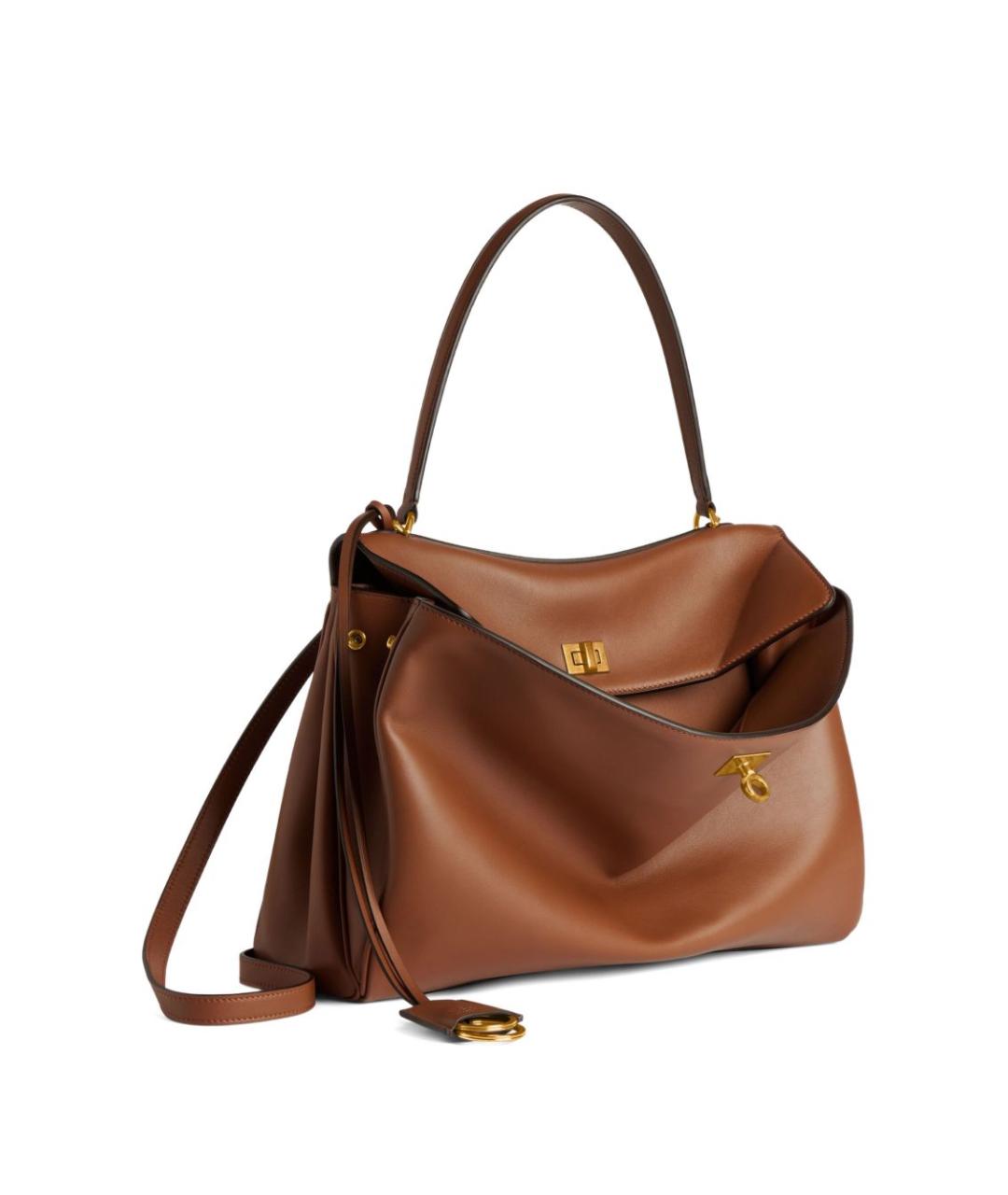 BALENCIAGA Коричневая кожаная сумка тоут, фото 3