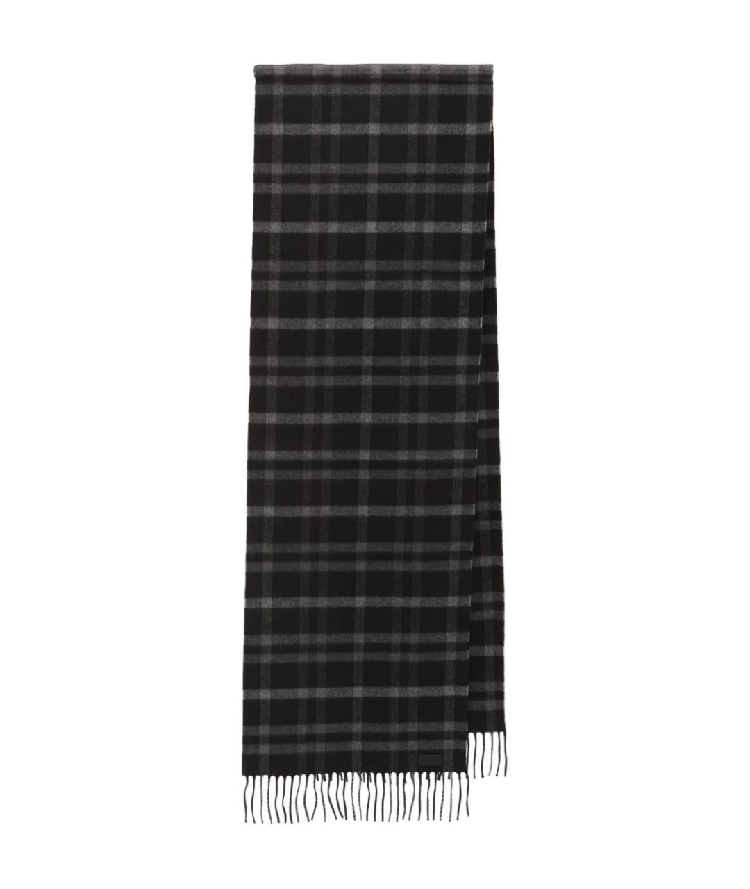 SAINT LAURENT Черный шелковый шарф, фото 1