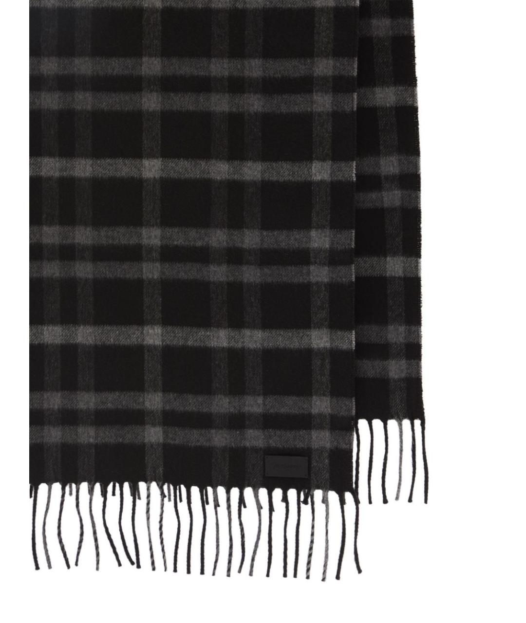 SAINT LAURENT Черный шелковый шарф, фото 2