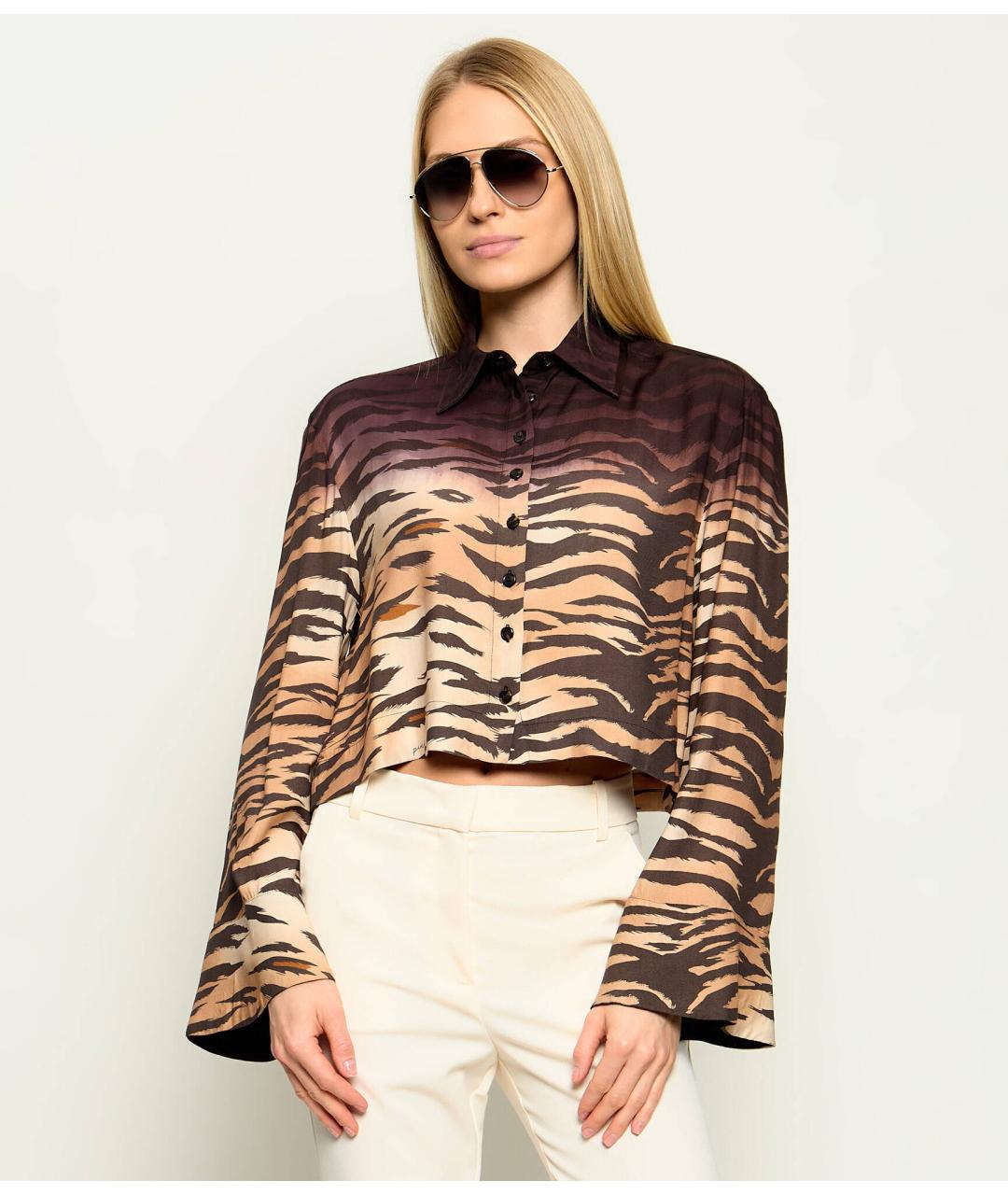 PINKO Бежевая вискозная рубашка, фото 2