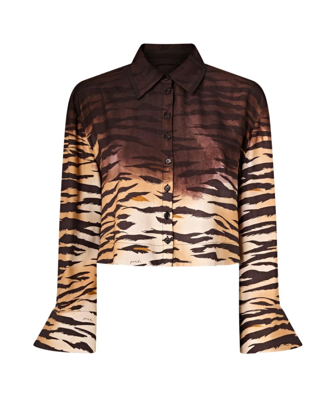 PINKO Бежевая вискозная рубашка, фото 1