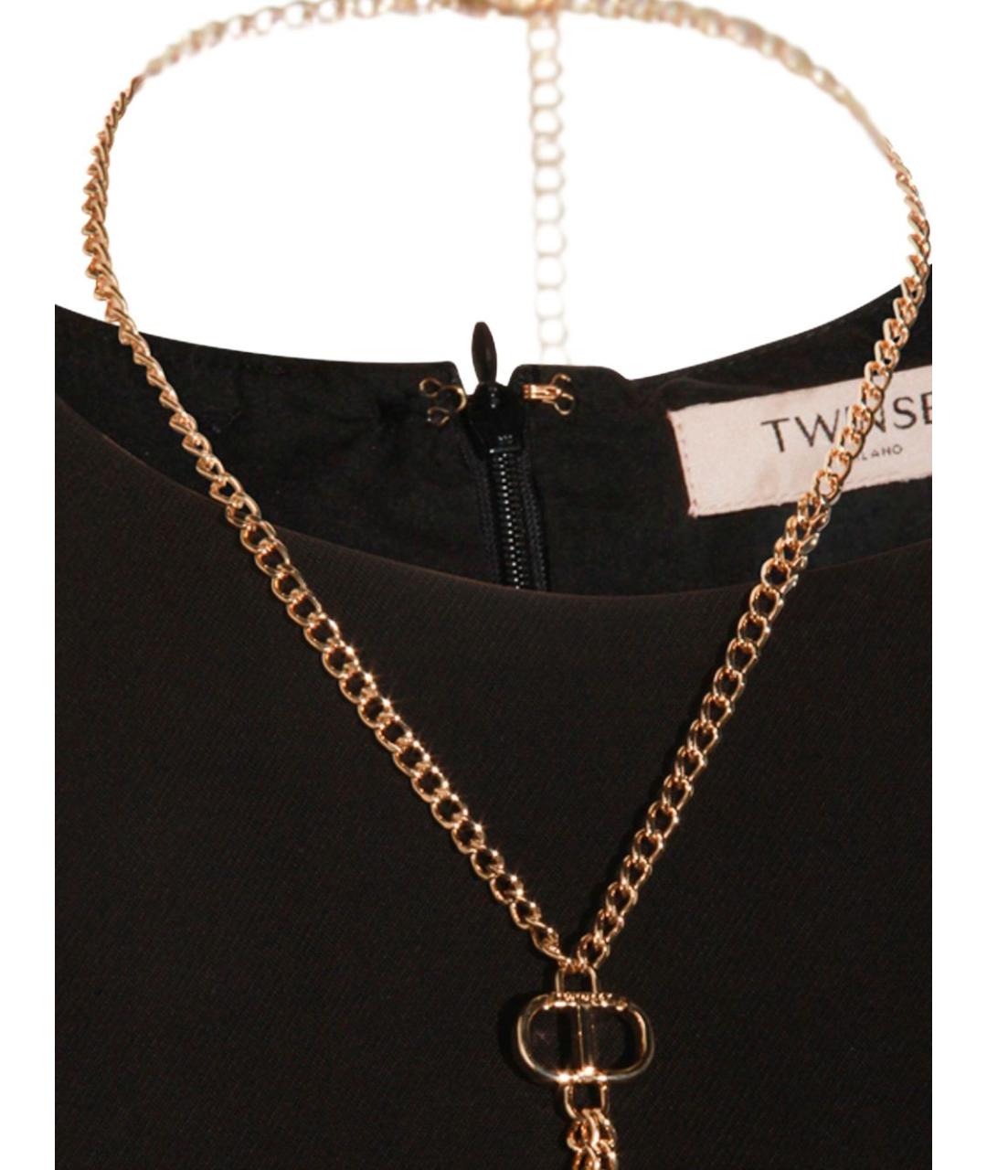 TWIN-SET Черное повседневное платье, фото 3