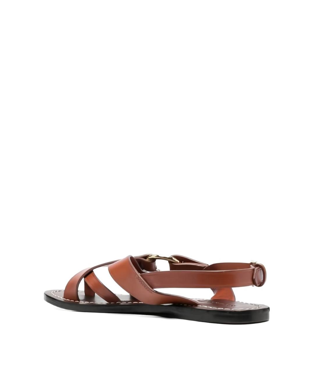 SOEUR Коричневые кожаные босоножки, фото 2