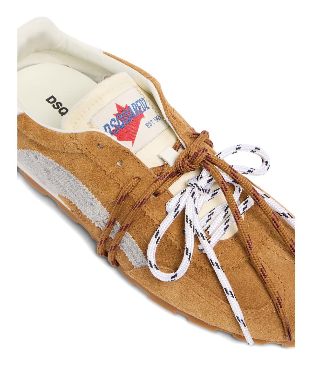DSQUARED2 Бежевые низкие кроссовки / кеды, фото 2