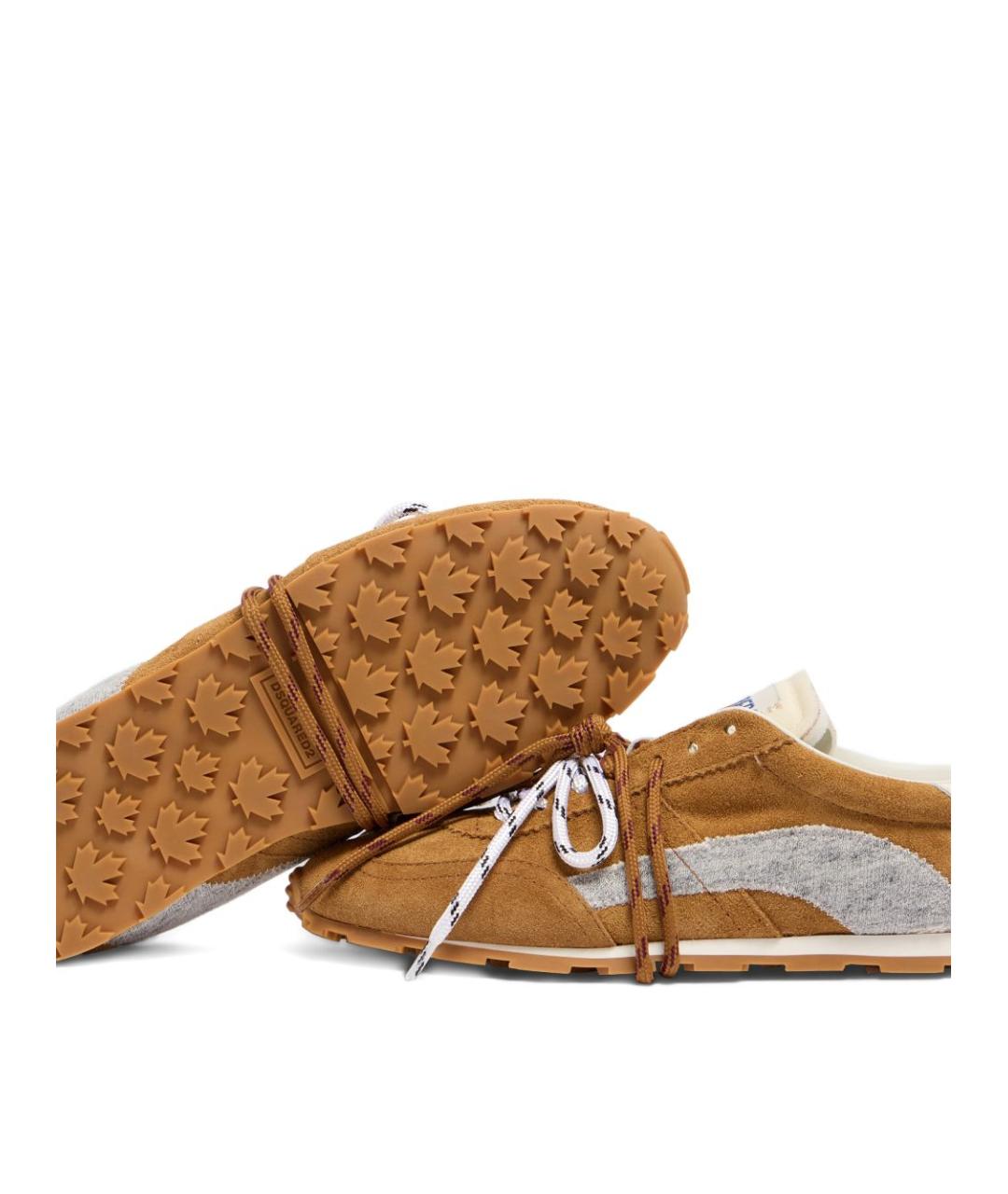 DSQUARED2 Бежевые низкие кроссовки / кеды, фото 5