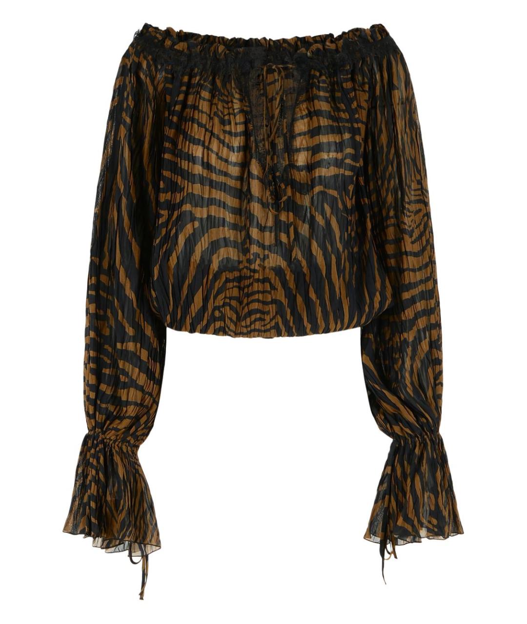 BLUMARINE Коричневая вискозная блузы, фото 1