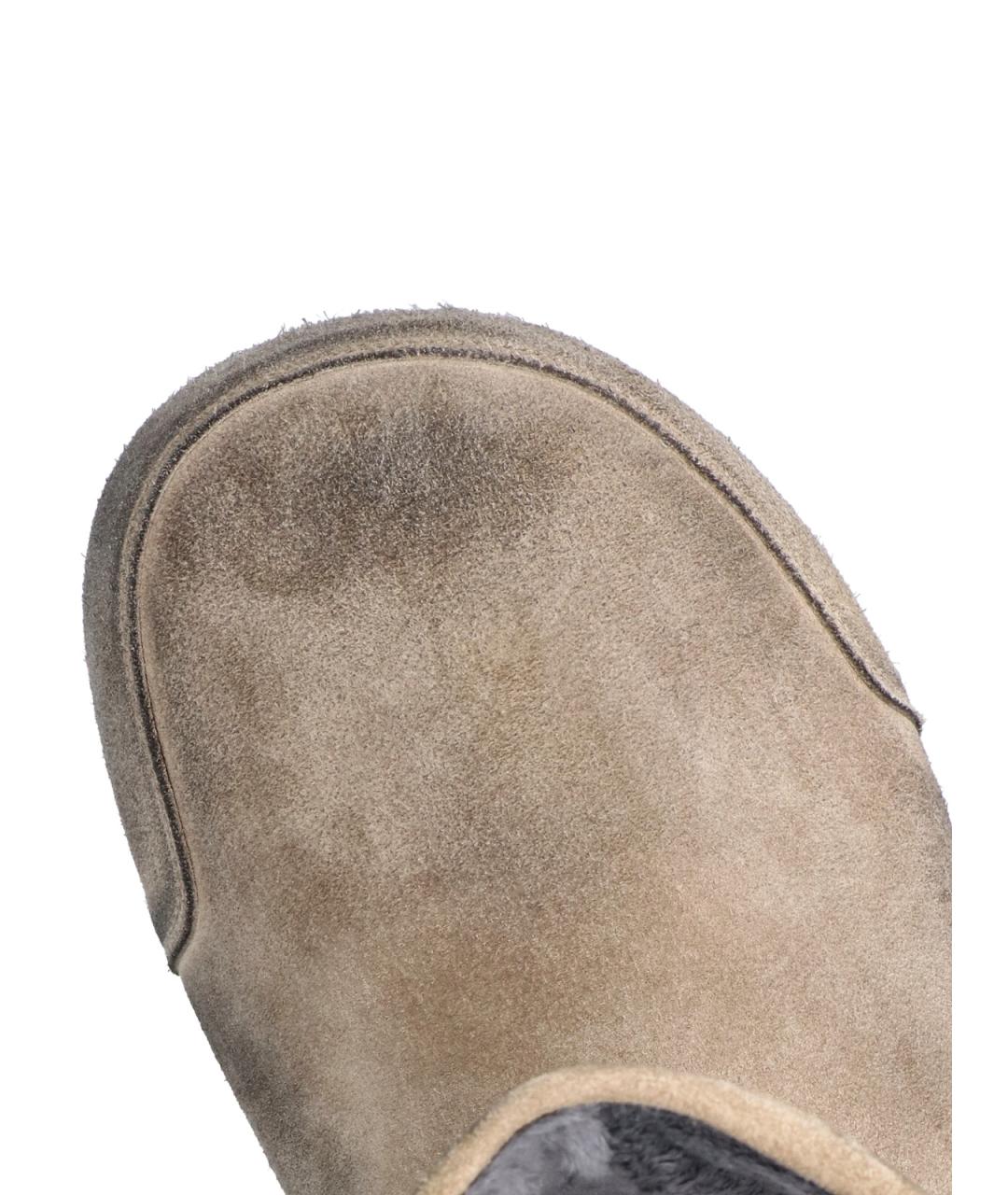 BALENCIAGA Бежевые замшевые низкие ботинки, фото 5