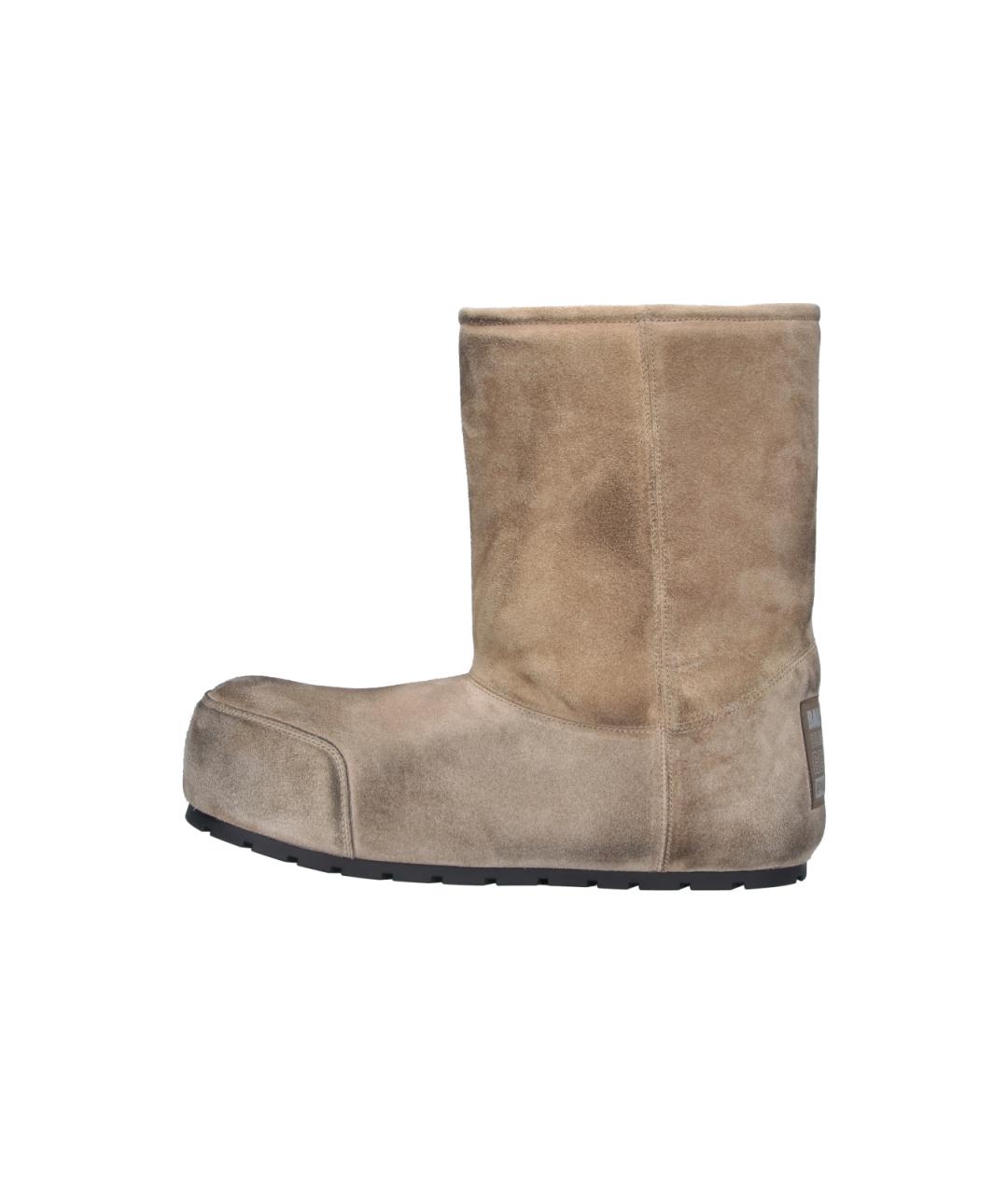 BALENCIAGA Бежевые замшевые низкие ботинки, фото 3