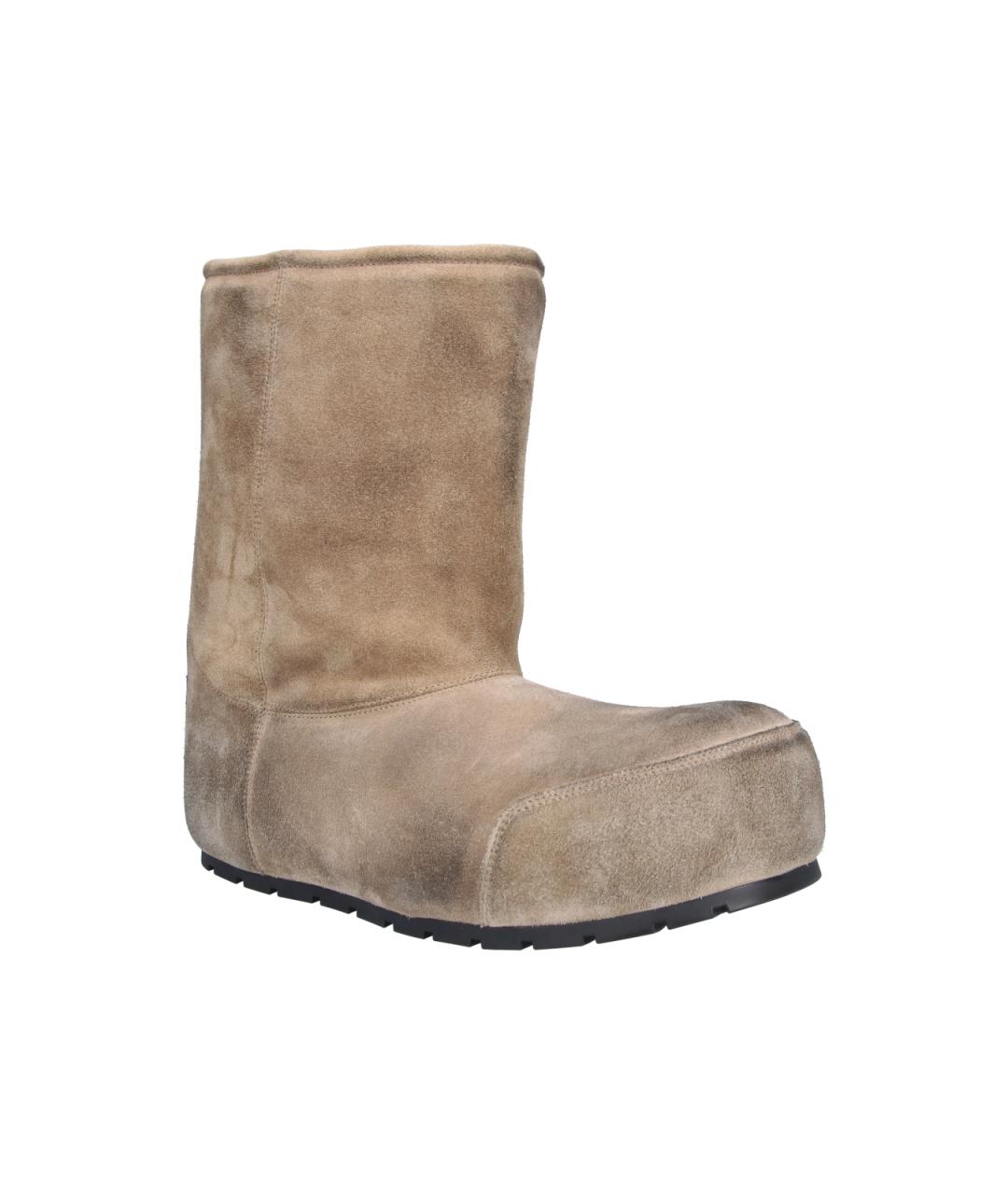 BALENCIAGA Бежевые замшевые низкие ботинки, фото 2