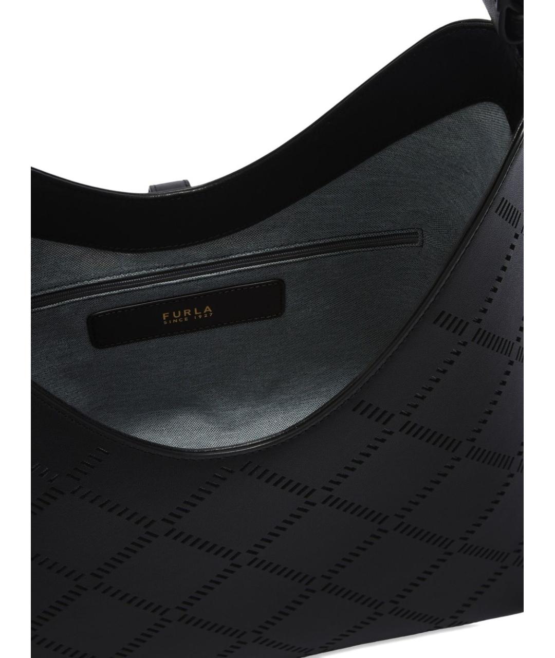 FURLA Черная кожаная сумка тоут, фото 3