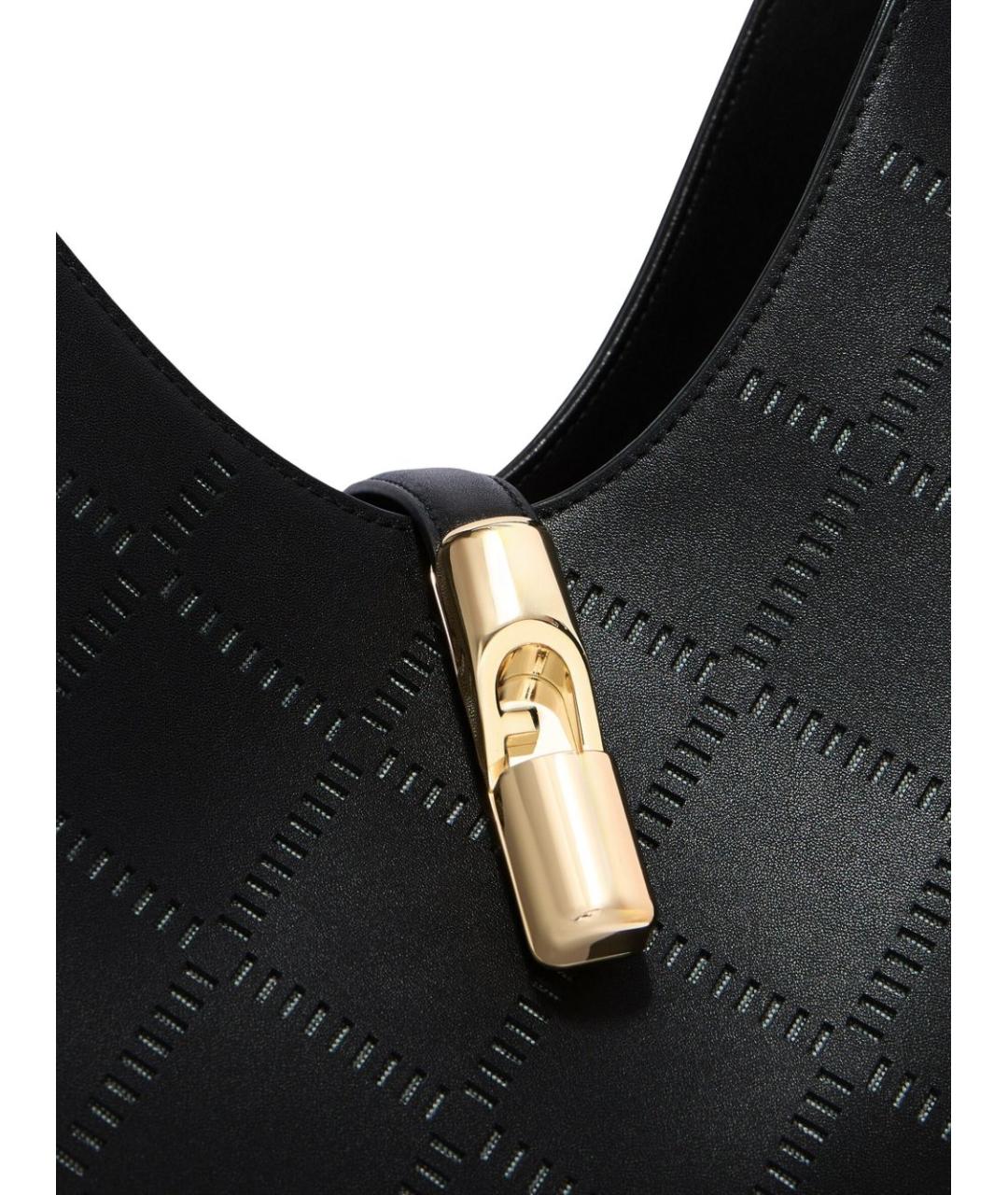 FURLA Черная кожаная сумка тоут, фото 2